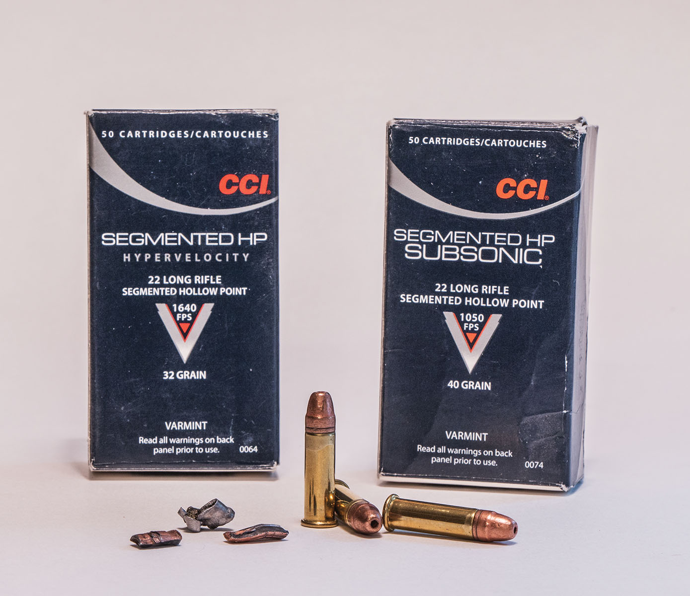 CCI’s Segmented Hollow-Point load breaks into three sections upon impact. Penetration will run between 5 and 8 inches, but the lighter-bullet loads hit the hardest.